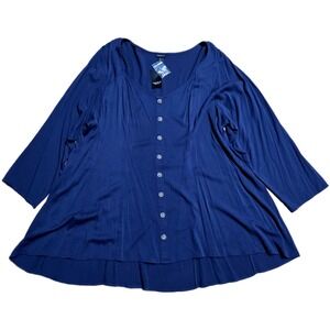Torrid Tunic Top Flowy Women's Size 4 Navy Blue